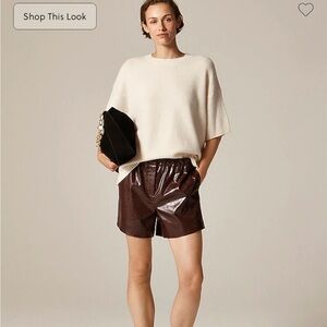 J.Crew NWT Boxer short in distressed faux leather 10
